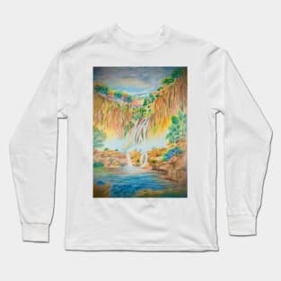 Rainbow in the waterfalls Long Sleeve T-Shirt